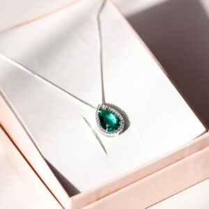 Gargantilha Gota 10x15 Turmalina Paraiba