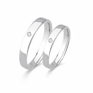ALIANÇA RETA FINA COM ZIRCONIA 3MM