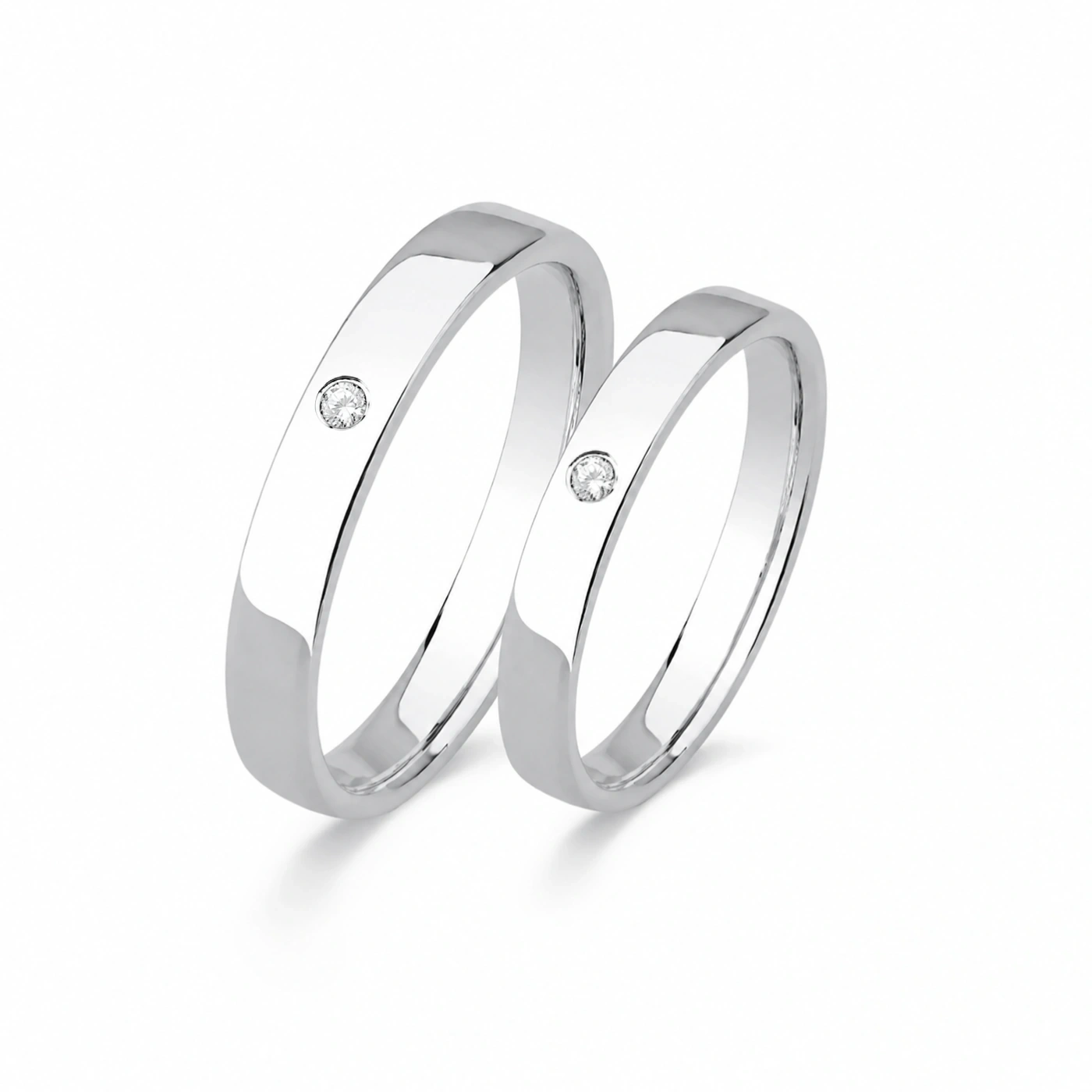 ALIANÇA RETA FINA COM ZIRCONIA 3MM