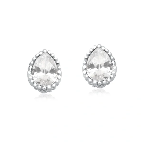 Brinco Gota c/ Garras Zircônia Cristal