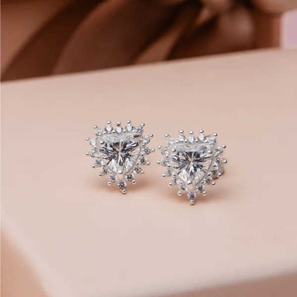 Conjunto Coração 3 Garras Zircônia Cristal - Imagem 2