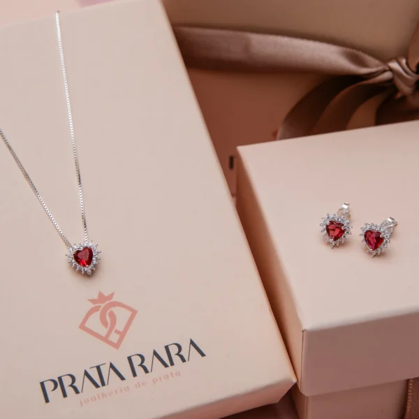 Conjunto Coração 3 Garras Rubelita