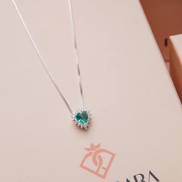 Conjunto Coração 3 Garras Turmalina Paraiba - Imagem 3