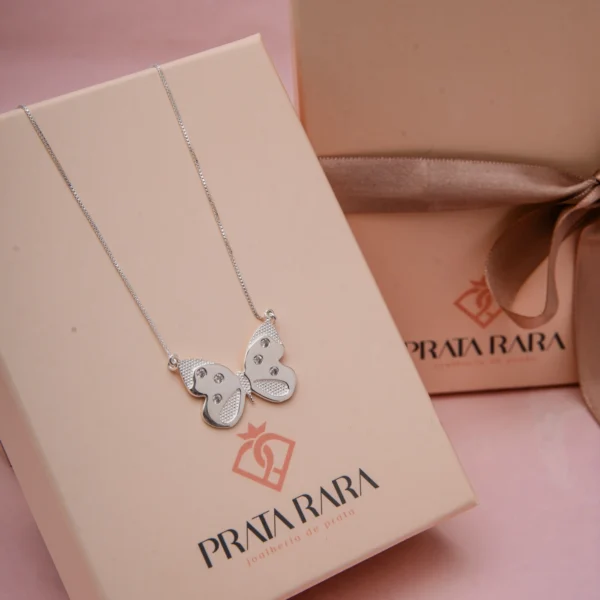 Colar Borboleta 6 Zirconias