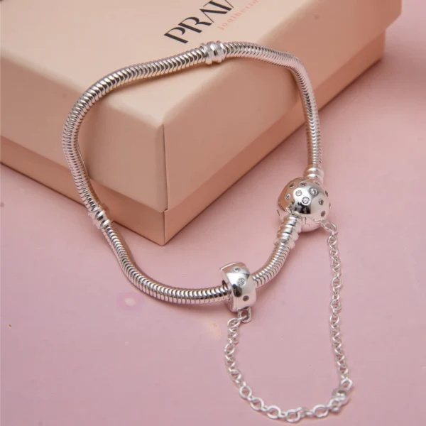 Pulseira Life Bola c/ Trava Cravejada
