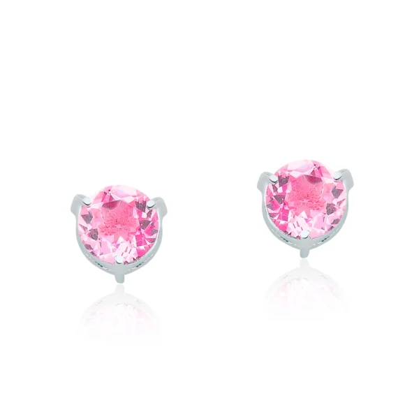 Brinco Ponto de Luz Pequeno Rosa
