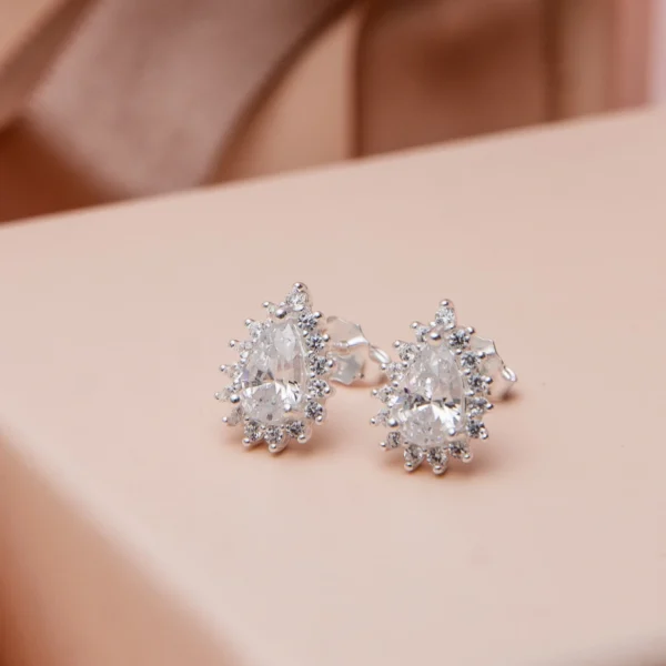 Conjunto Gota 3 Garras Zirconia Cristal - Imagem 2