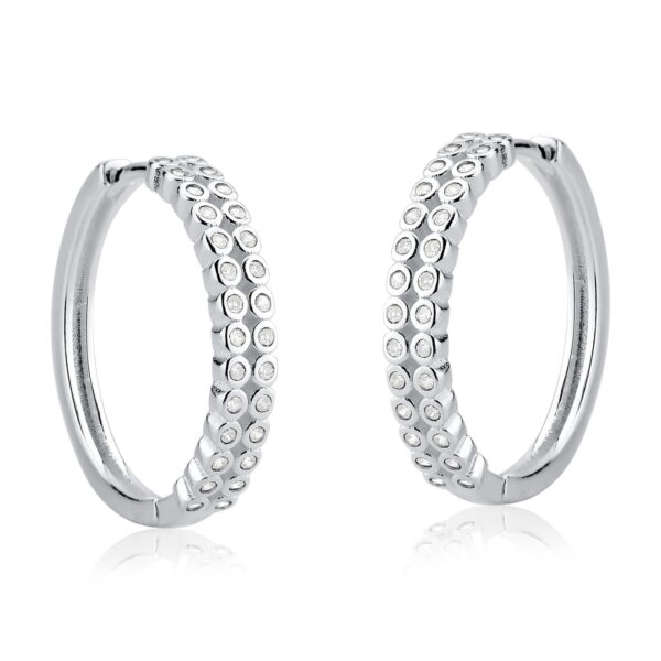 Brinco Argola 2 Fileiras Pave