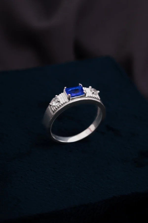 Anel Formatura Masculino Azul Safira