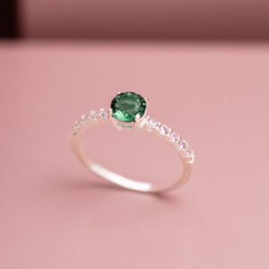 ANEL SOLITARIO TIFFANY VERDE ESMERALDA