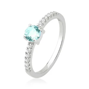 Anel Tiffany Solitário 5mm Topazio Sky