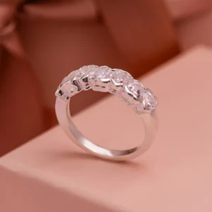 Anel Meia Aliança 7 Corações