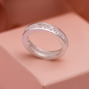 Anel Meia Aliança Carre 3x3