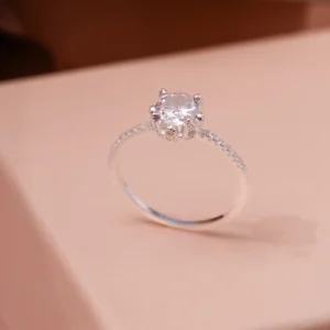 Anel Solitario Flor Cravejada