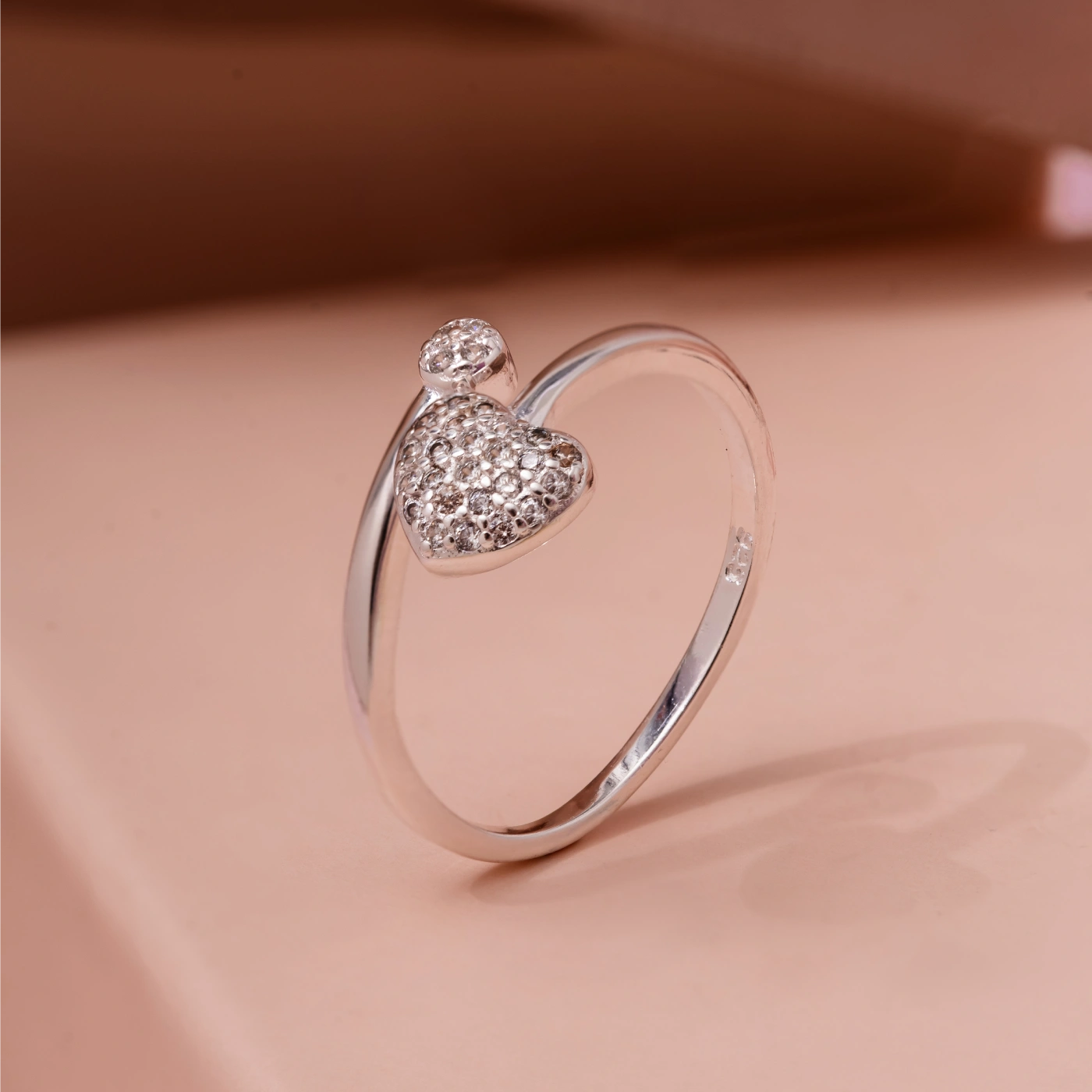 Anel Coração Bolinha Ajustavel