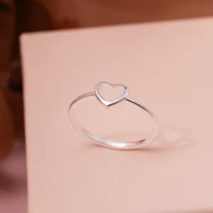 Anel Coraçao Vazado Liso