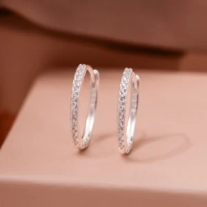 Brinco Argola U Cravejada