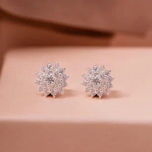 Brinco Flor Fechada Cravejada