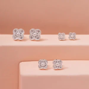 Brinco Trio Trevo Cravejado