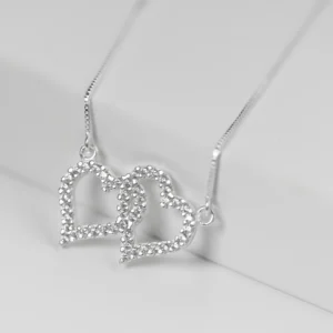 Colar 2 Corações Entrelaçados