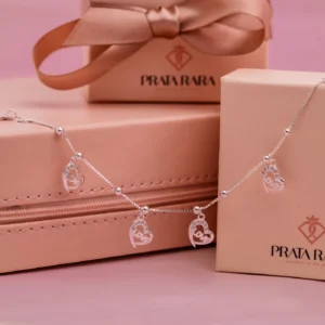 Pulseira Corações Love Cravejados