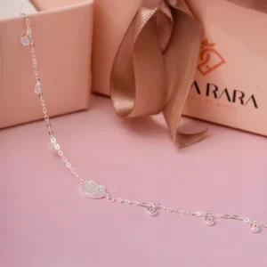 Pulseira Coração e 6 Zircônias Cravejadas