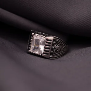 Anel Masculino Solitário Lateral Texturizada