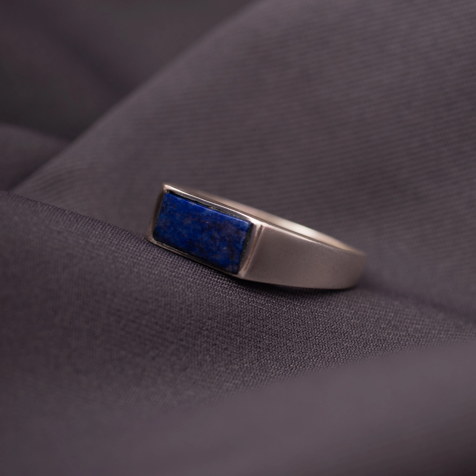 Anel Pedra Onix Azul