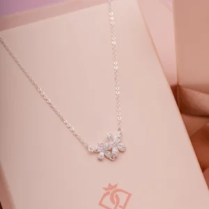 Colar Flores Duplas de 5 Petalas