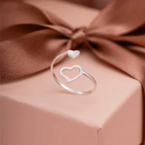 ANEL FALANGE CORAÇÃO VAZADO E LISO