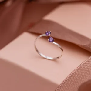 ANEL FALANGE PONTOS DE LUZ AMETISTA