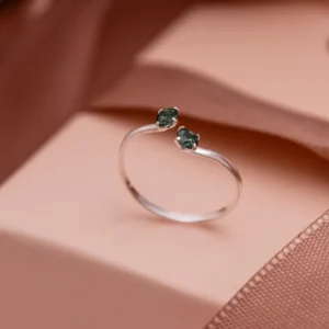 ANEL FALANGE PONTOS DE LUZ VERDE ESMERALDA