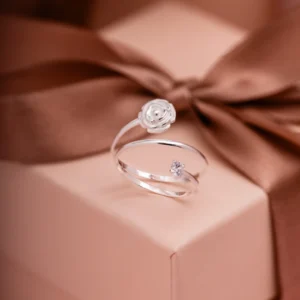 ANEL FALANGE DUAS VOLTAS ROSA TEXTURIZADA PONTO DE LUZ