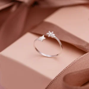 ANEL FALANGE ESTRELAS TEXTURIZADA E LISA