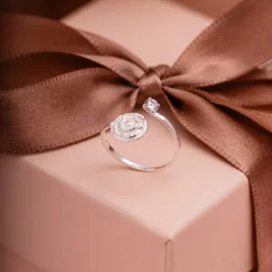 ANEL FALANGE ROSA TEXTURIZADA PONTO DE LUZ CRISTAL