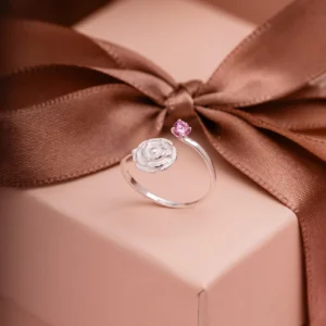 ANEL FALANGE ROSA TEXTURIZADA PONTO DE LUZ ROSA