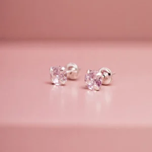 BRINCO SEGUNDO FURO PRATA 925 PONTO DE LUZ ZIRCÔNIA 5MM