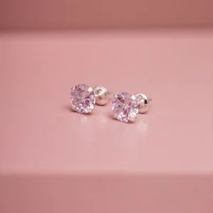 BRINCO SEGUNDO FURO PRATA 925 PONTO DE LUZ ZIRCÔNIA 6MM