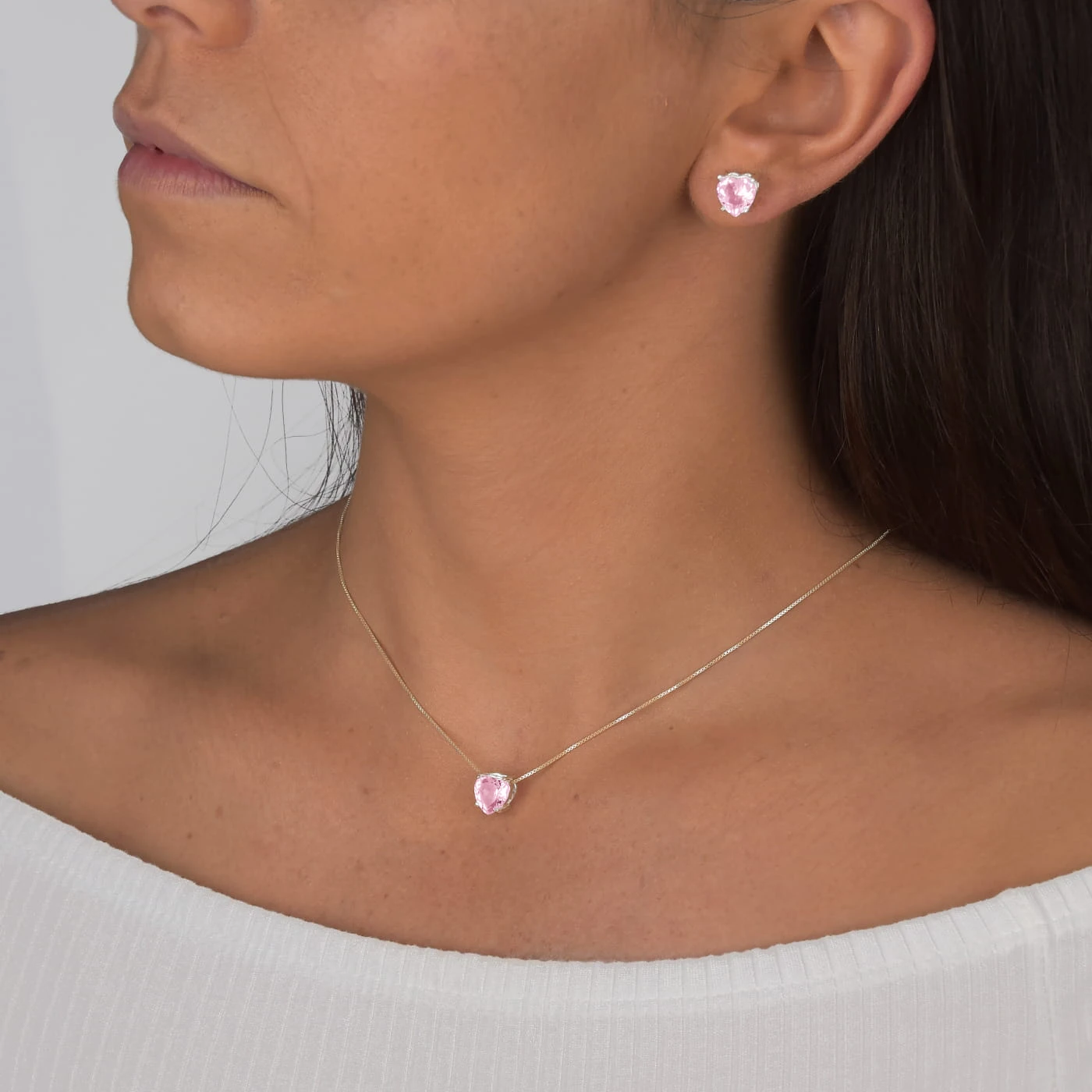 BRINCO PONTO DE LUZ CORAÇÃO ROSA - Imagem 2