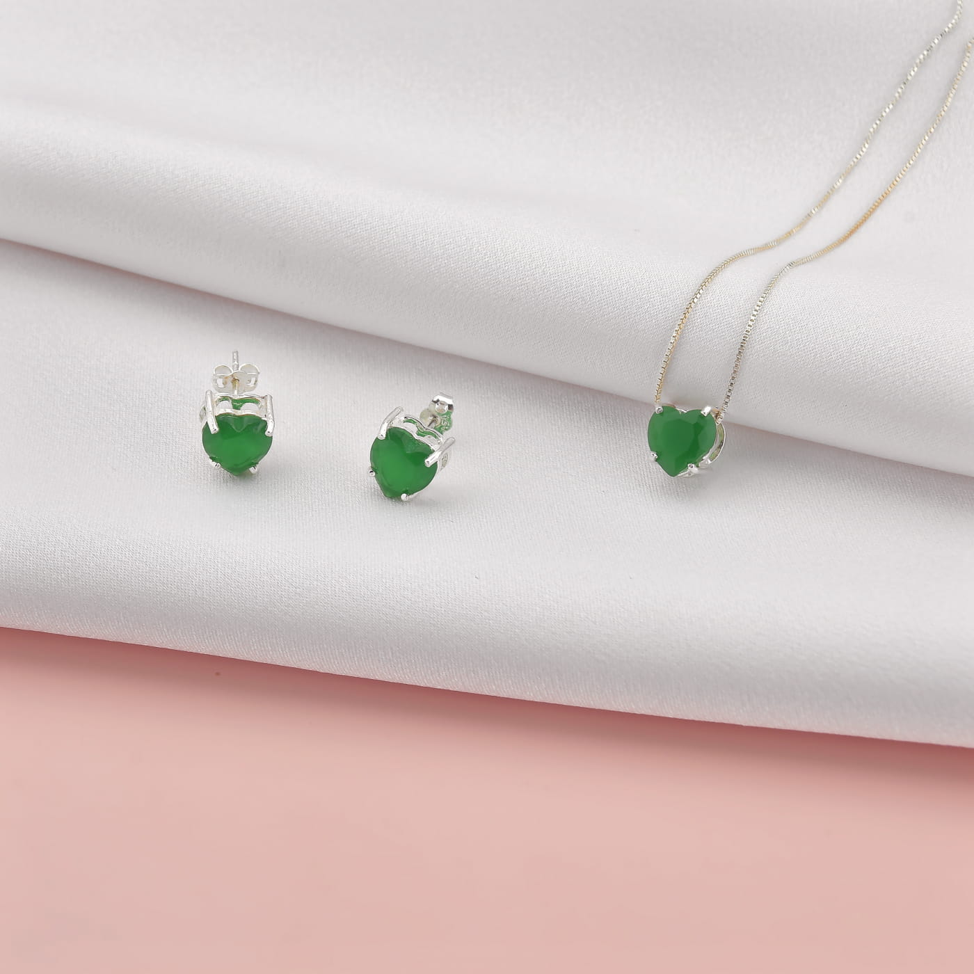 COLAR PONTO DE LUZ CORAÇÃO VERDE ESCURO - Imagem 2