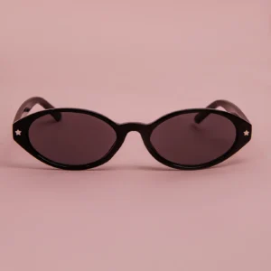 OCULOS DE SOL OVAL PRETO ESTRELA
