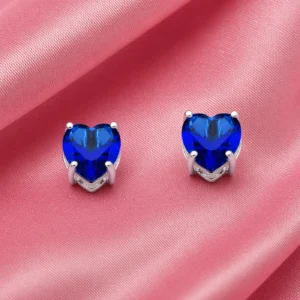 BRINCO PONTO DE LUZ CORAÇÃO AZUL SAFIRA