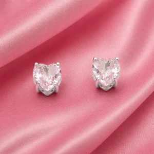 BRINCO PONTO DE LUZ CORAÇÃO CRISTAL ROSA