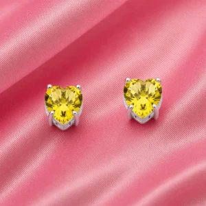 BRINCO PONTO DE LUZ CORAÇÃO SAFIRA AMARELA