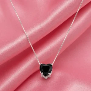 COLAR PONTO DE LUZ CORAÇÃO ONIX