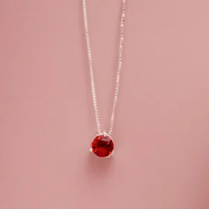 COLAR PONTO DE LUZ GRANDE JADE VERMELHA