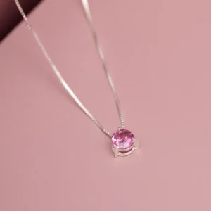 COLAR PONTO DE LUZ PEQUENO ROSA