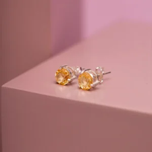 BRINCO PONTO DE LUZ PEQUENO SAFIRA AMARELA