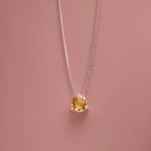 COLAR PONTO DE LUZ PEQUENO SAFIRA AMARELA