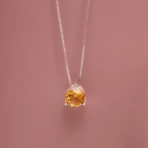 COLAR PONTO DE LUZ GRANDE SAFIRA AMARELA